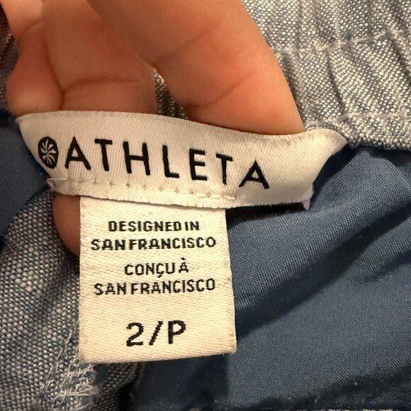 Athleta‎ Retreat Linen Jogger Chambray Blue Size 2P - Picture 6 of 10